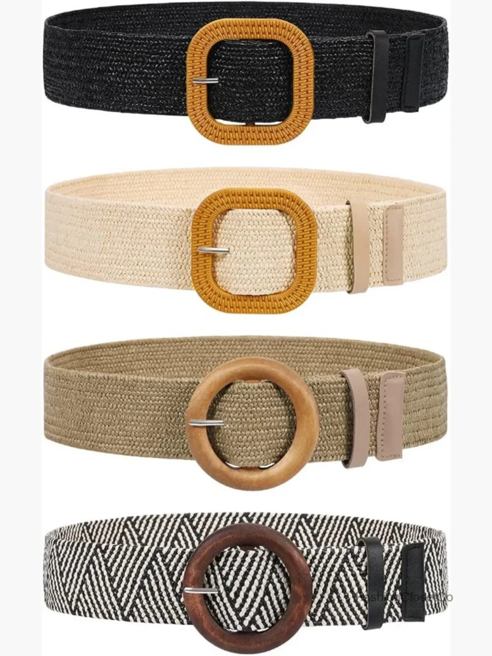 Straw Woven Elastic Stretch Waist Belt for Women Fashion Dress, Boho Braided